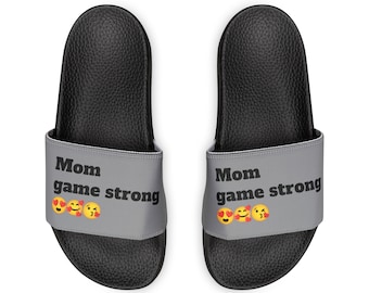 Women's PU Slide Sandals - Mom game strong