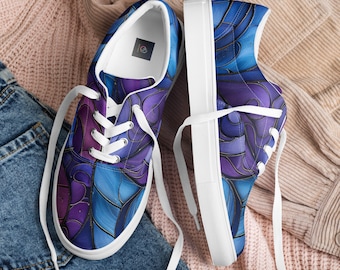 Nouveau Swirls - Women’s lace-up canvas shoes