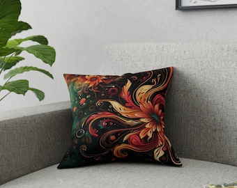 Serene Floral Fluidity - Broadcloth Pillow