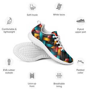 Retro-Futuristic 3D Geometric Ribbon - Men’s athletic shoes