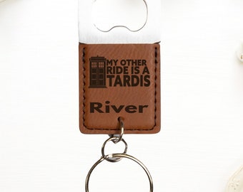 Dr Who Tardis Keychain - Personalized Name Engraved Bottle Opener