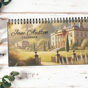 Calendrier de bureau Jane Austen : citations amusantes et belles oeuvres d'art pour chaque mois
