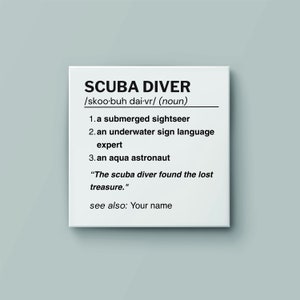 Personalized Name Scuba Diver Definition Wall Art