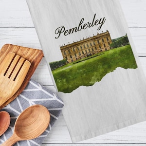 Pemberley Flour Sack Kitchen Towel - Beautiful Jane Austen Scenery Tea Towel