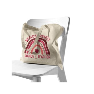 Pink Dance Teacher Appreciation Tote Bag - Canvas Gift For Dance Instructors, 14" X 15"