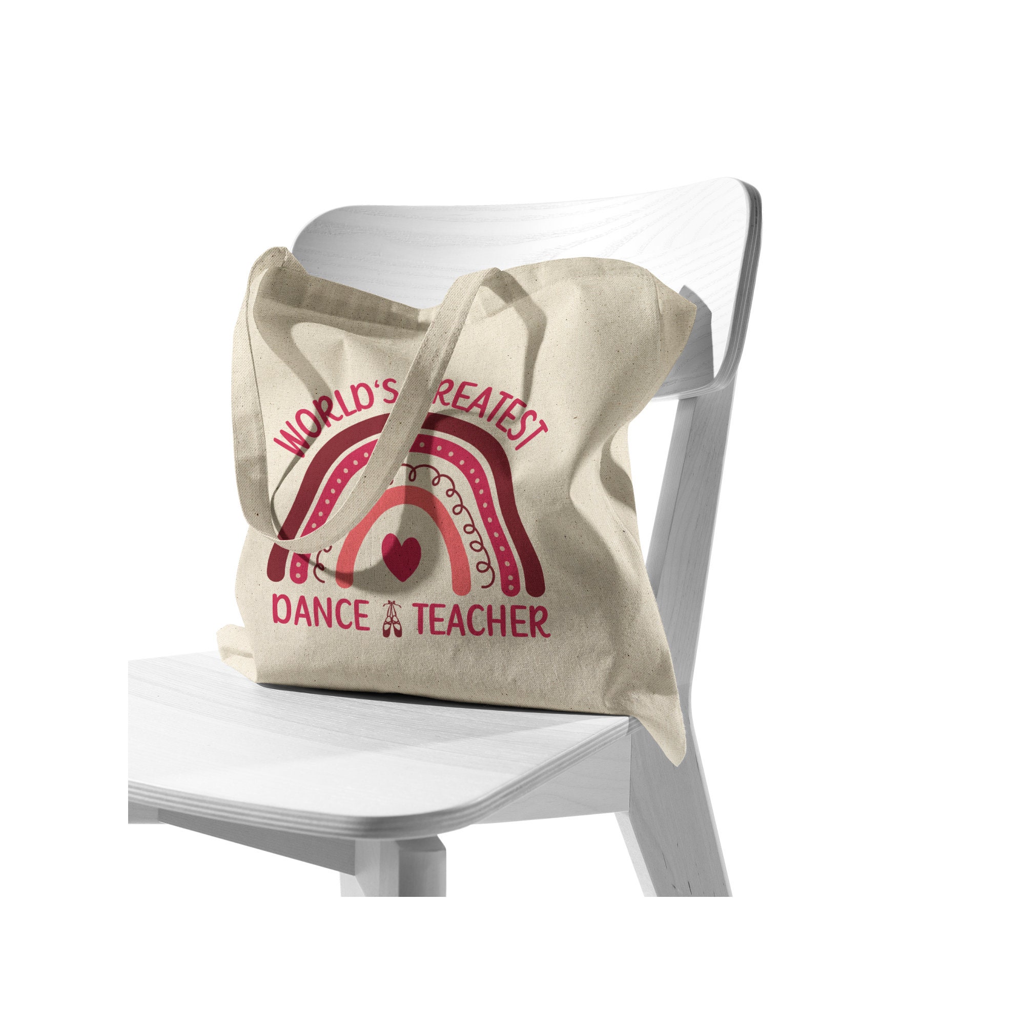 Pink Dance Teacher Appreciation Tote Bag - Canvas Gift For Dance Instructors, 14" X 15"