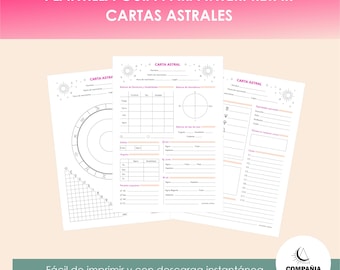 Vorlagen zur Deutung von Geburtsdiagrammen / Ausfüllbar und druckbar / Astrologie-Arbeitsblätter / Astrologische Vorlagen / Astrologie lernen