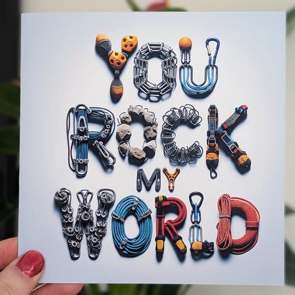 Du rockst meine Welt | Bouldern | Geburtstagskarte | Grußkarte
