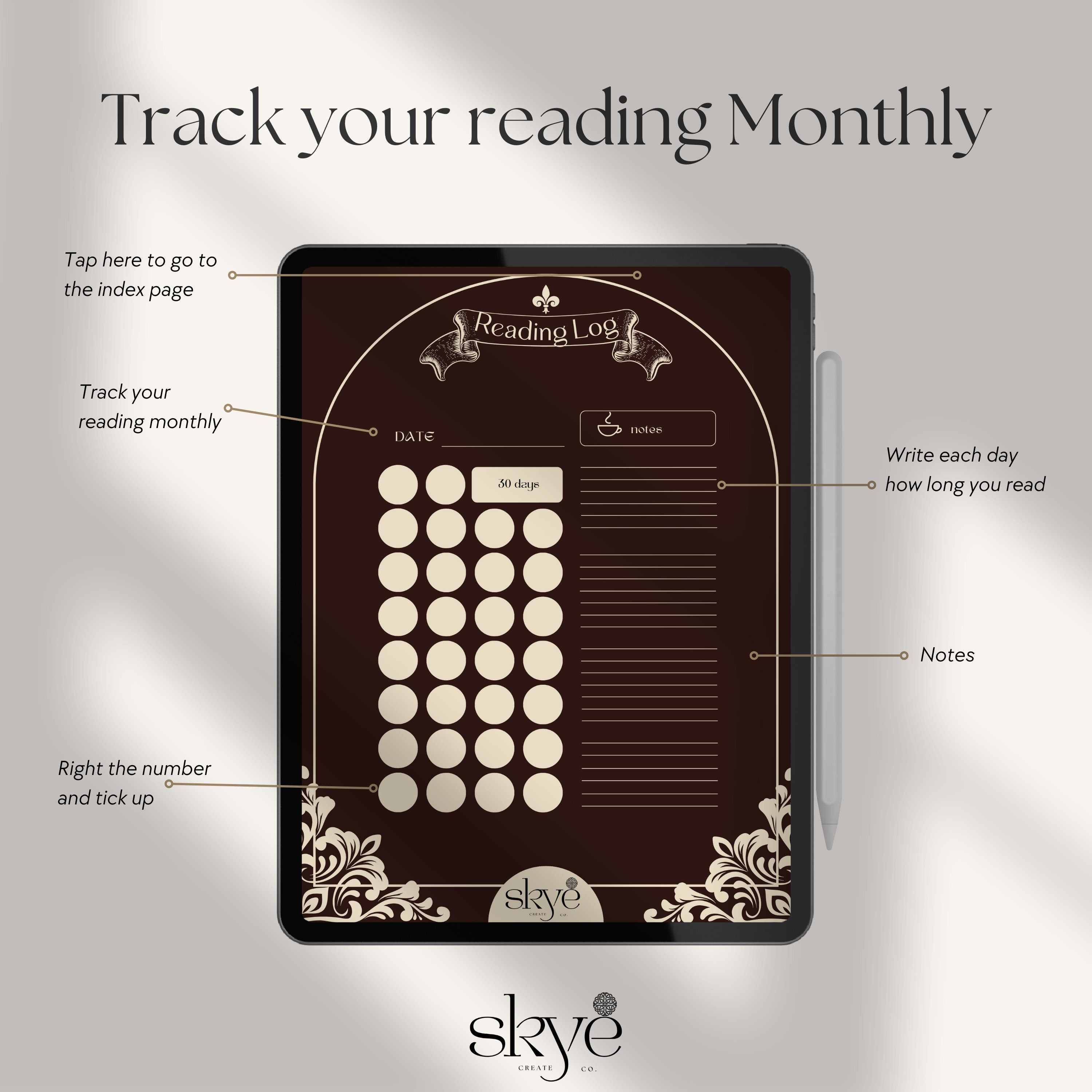 Victorian Reading Journal, Digital Reading Planner, Ipad,reading ...