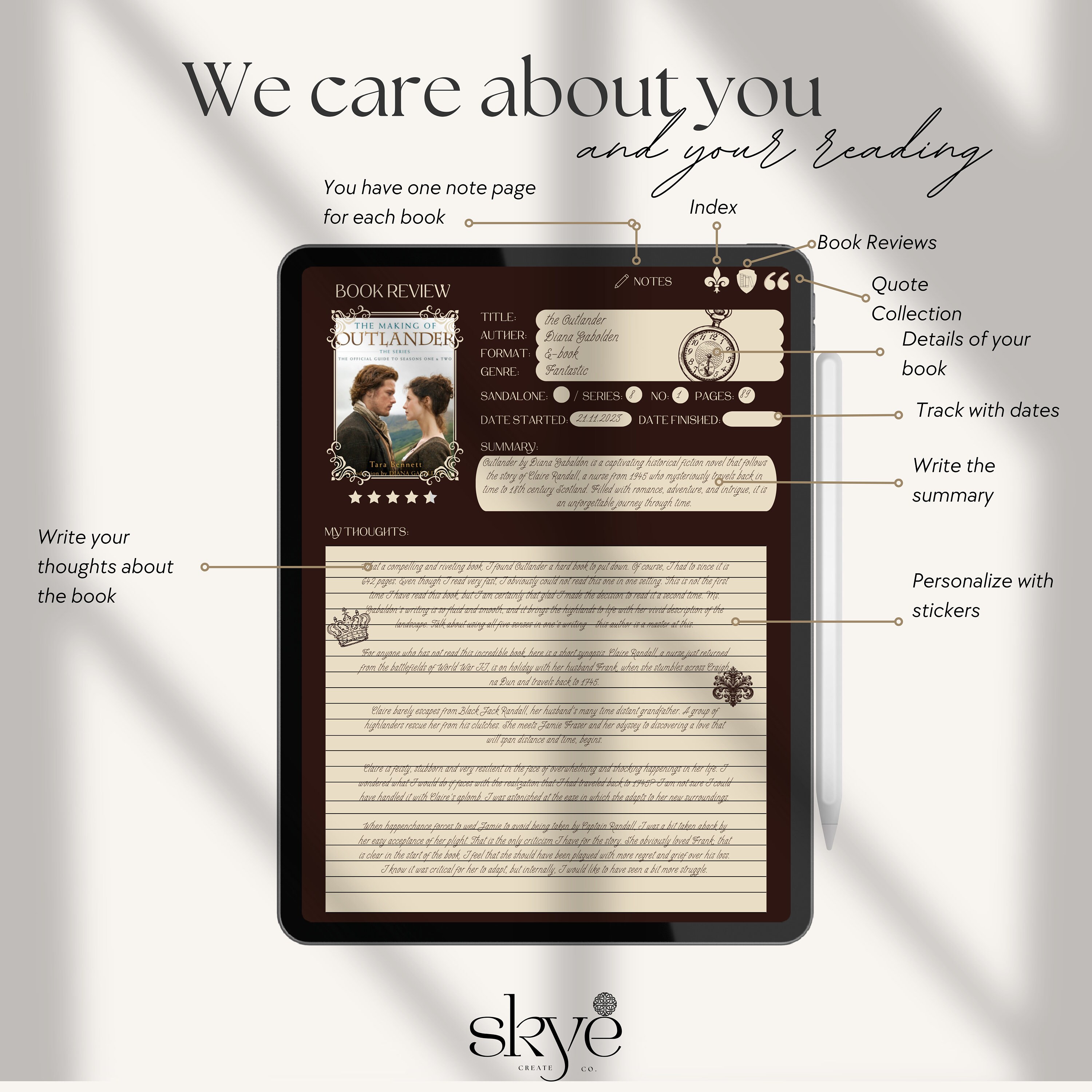 Victorian Reading Journal, Digital Reading Planner, Ipad,reading ...