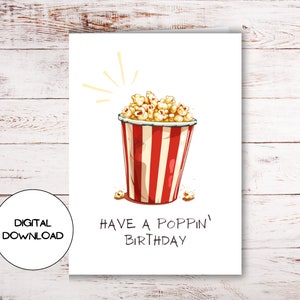 Cartão digital divertido para um feliz aniversário l Cartão postal de felicitações para impressão l Envelope incluso l Carta com mensagem engraçada para impressão para download