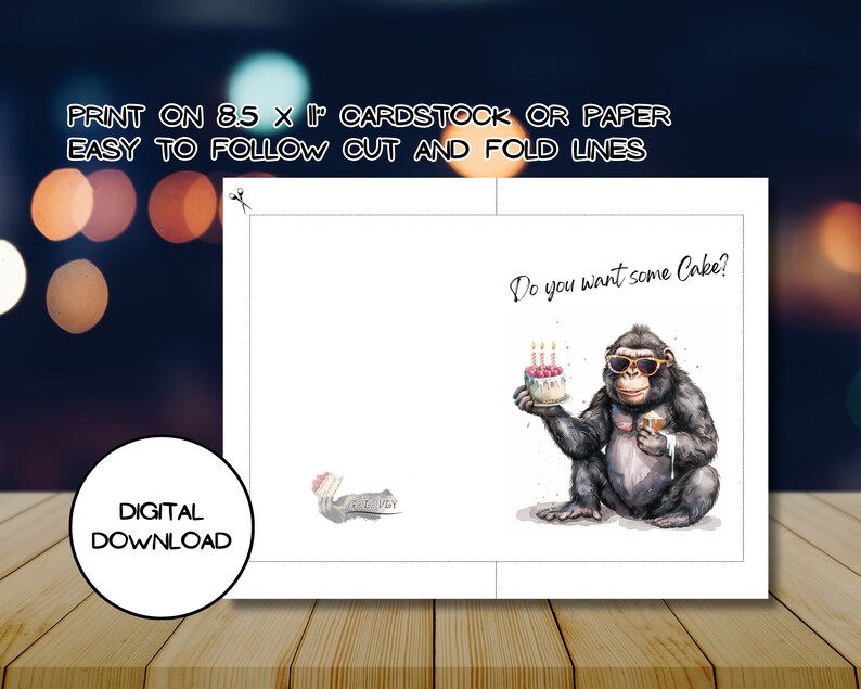 Funny Monkey Birthday Greeting Cards For Men - Hope You Feel This Happy On Your Birthday - For - View #12