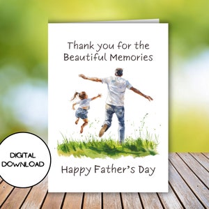 Linda memória com o pai Cartão digital l Cartão postal com design para pai e filho para impressão l Envelope para download incluído l Love Daddy