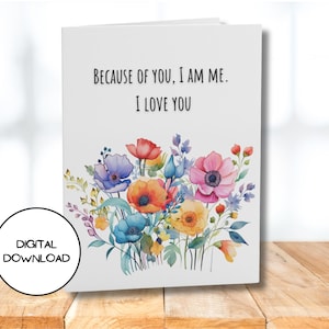 Cartão de felicitações de flores de primavera quente para impressão l Cartão postal floral colorido digital l Envelope incluído l PDF JPG Baixar imediatamente l 5x7 l 4x6