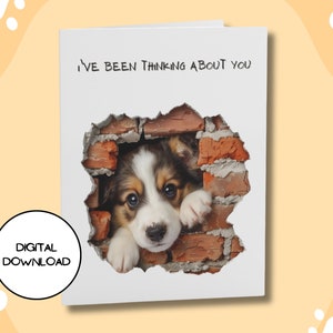 Kawaii Welpe Grusskarte l lustiger 3D Hunde Druck l witzige Hunde Postkarte l 13x18 l 10x18 cm l 13x18 cm