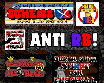 Anti RB Mix Sticker Aufkleber 50 Stk. | Anti Leipzig | Anti RBL | Kleber | Ultras Sticker Aufkleber zum kleben | UV- und Wassergeschützt