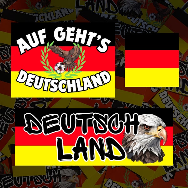 Deutschland Fußball Aufkleber Sticker Set 50 Stk. | Kleber | Fussball | EM 2024 | Europameisterschaft 2024 | Aufkleber für Fussball Fußball