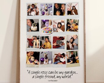 Mall för personligt Polaroid-fotokollage: Anpassad väggkonst (digital nedladdning)