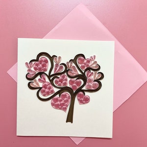 Handmade Love Tree Card, Romantic Anniversary Gift, Personalized Greeting, Valentine's Day, Custom Wedding Stationery