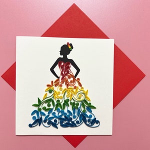 Cartão de menina linda feito à mão para aniversário e ocasiões especiais - cartão de felicitações exclusivo, design feminino, opções personalizáveis