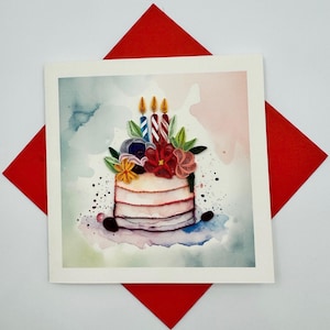 Tarjeta de cumpleaños hecha a mano - Diseño único de feliz cumpleaños - Tarjeta de felicitación personalizada para ocasiones especiales