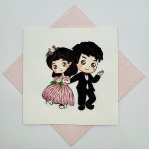 Handmade Couple Card - Personalized Anniversary, Wedding, or Valentine's Day | Romantic
