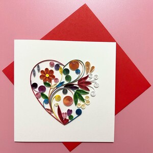 Carte de Saint-Valentin faite main, carte d'amour romantique, message personnalisé, cadeau unique de la Saint-Valentin, voeux d'anniversaire