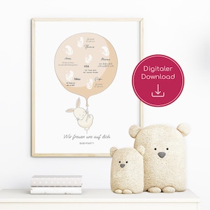 Guestbook Baby Shower Poster Fingerprint Guestbook, Guestbook Baby Shower, Digital Download, Baby Shower Gift, A4