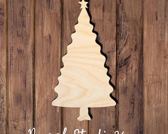 Christmas Tree 006DS Wood cut out |Personalized | Laser cut | Home Decor | Gift |Crafts |DIY |Unfinished Wood |Many Sizes Available.