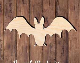 Flying Bat-Halloween Bat Wood Cutout – Flying Bat Shape for DIY Crafts, Tiered Tray Decor, Signs & Spooky Home Projects. 10