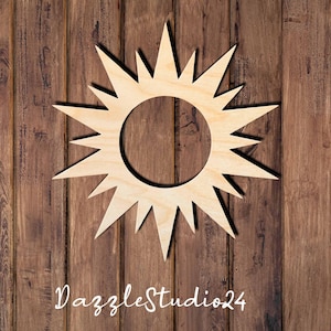 Sun 003DS Sun Cutouts for Crafts–Wooden Sun Shapes for DIY Projects-Boho Wall Art, Nursery Decor, Laser Cut Sun Decor, Summer Party Supplies