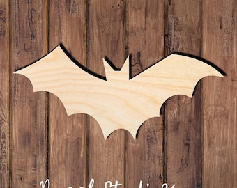 Flying Bat-Unfinished Bat Wood Blanks – Paintable Halloween Craft Shapes for Resin, Decoupage & Cricut Projects. 09