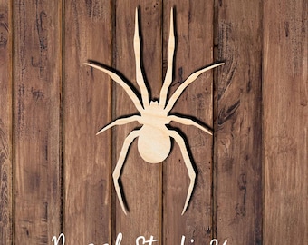 Wooden Spider Cutout – DIY Halloween Craft Blank, Paintable Spider Shape for Wall Art and Decorations. 1