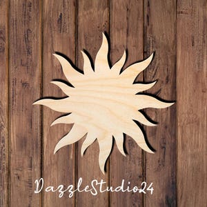 Sun 001DS-Sun Cutouts for Crafts–Wooden Sun Shapes for DIY Projects-Boho Wall Art Nursery Decor, Laser Cut Sun Decor, Summer Party Supplies