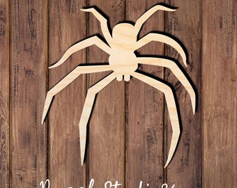 Wooden Spider Cutout – Long-Legged Spider Craft Blank, Unfinished Wood Shape for Halloween Decorations and DIY Projects 4