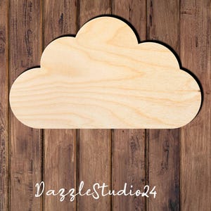 Cloud 002DS-Wooden Cloud Cutout–Boho Nursery Wall Decor-Baby Shower Crafts-Weather Theme Classroom Props-Kids DIY Cloud Shapes-Kids room art