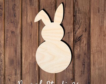 Round Belly Bunny – Minimalist Bunny Shape| Laser cut crafts| DIY Holiday Decor |Unfinished Wood.004
