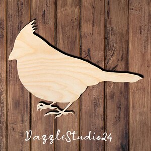 Cardinal 01DS cutout—Red Bird-Crafts-Decor- Wreaths-DIY Projects. Unfinished wood bird cutouts in various styles- painting, wall art.