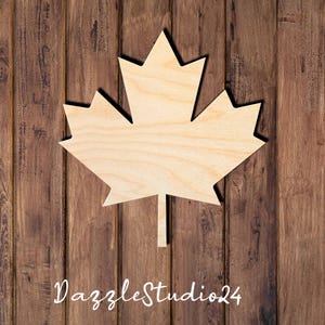 Maple leaf 009DS Wood cut out |Personalized | Laser cut | Home Decor | Gift |Crafts |DIY |Unfinished Wood |Many Sizes Available.