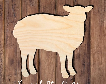 Small Sheep Wood Cutout | Rustic DIY Craft Shape | Unfinished Wooden Animal for Painting & Decor .3