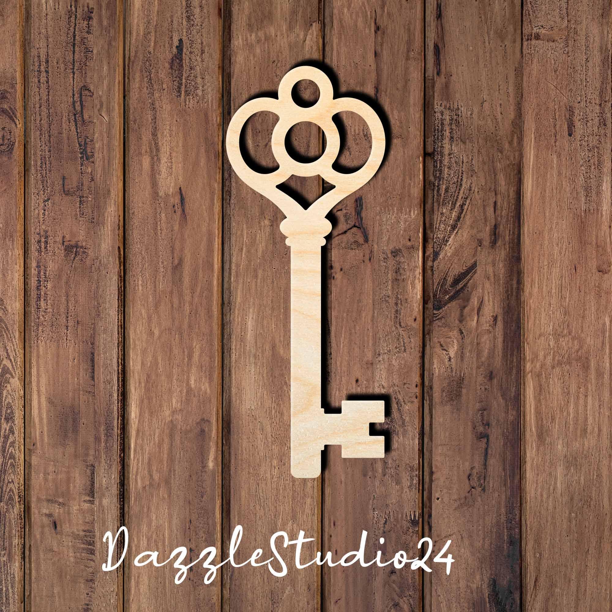 Wood Key Cutout Oval | Classic Wooden Key Shape, Rustic Farmhouse Decor ...