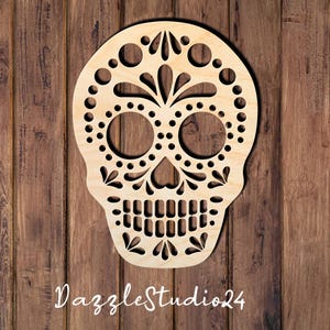 Laser Cut Sugar Skull Wall Art – Day of the Dead Decor-Halloween Yard Decor-Unfinished Wood.001