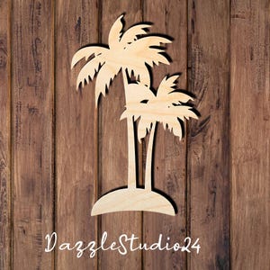 Palm Tree 003DS Palm Tree  Cutout – Tropical Wall Decor, Coastal Beach Theme, Wooden Palm Sign, Summer Room Accent, Boho Island Vibe Decor