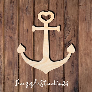 Anchor 02DS Wood Cutout-Nautical Shapes for Crafts-DIY Signs-Coastal Decor-Beach Home Decor-Sea Deco-Sea Themed party-Navy Decor