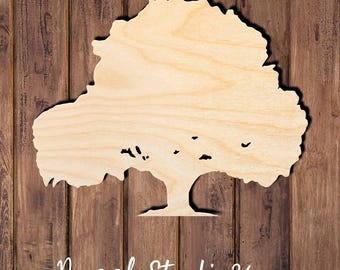 Oak Tree Wood Cutout | Unfinished Wooden Tree Shape | Rustic Woodland Decor | Nature Craft Blank | Laser Cut Birch Wood.002DS