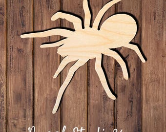 Unfinished Wooden Spider Cutout | DIY Halloween Craft Blank | Laser Cut Creepy Spider Wood Shape for Painting & Spooky Décor
