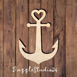 Anchor 04DS Wood Cutout-Nautical Shapes for Crafts-DIY Signs-Coastal Decor-Beach Home Decor-Sea Deco-Sea Themed party-Navy Decor