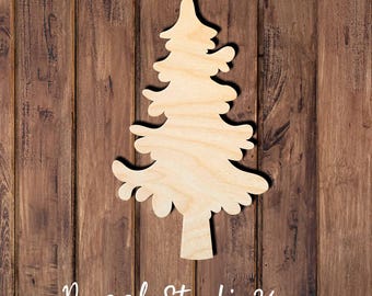 Christmas Tree Wood cut out-Unfinished DIY Holiday Craft Blank-Paintable Holiday Decor- Many Sizes Available.03