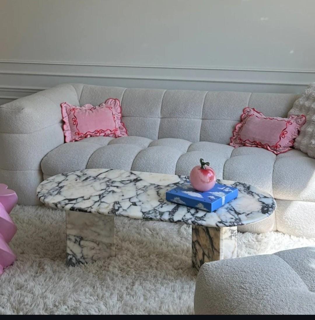Handmade Calacatta Viola Marble Table: Natural Stone Dining Table or ...