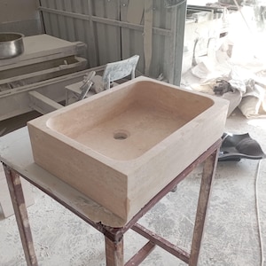 Travertine Sink, Special Order Travertine Sink, Bathroom Sink, Bathroom Decor, Marble Sink, Vanity Sink, Powder Room Sink